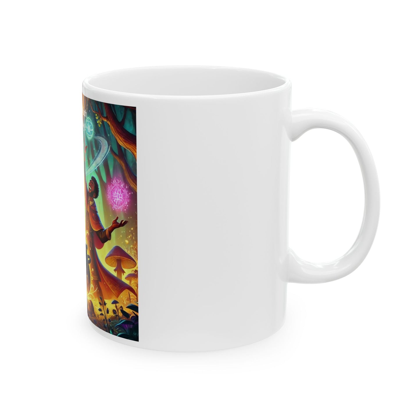 Magical Love and Joy Ceramic Mug - Inspiring Wizard Design (11oz, 15oz)