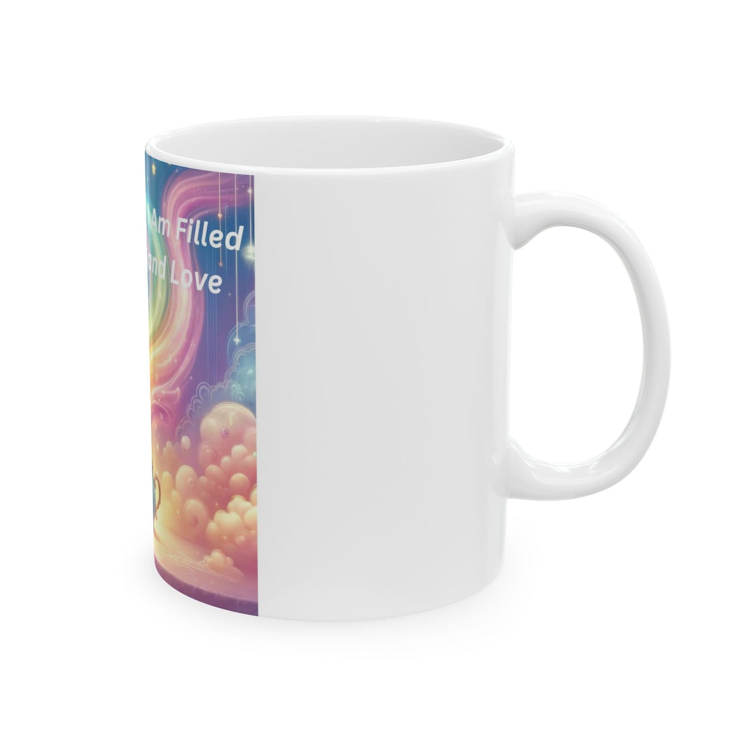 Whimsical Healing Ceramic Mug - "With Every Sip, I Am Filled With Healing and Love"
