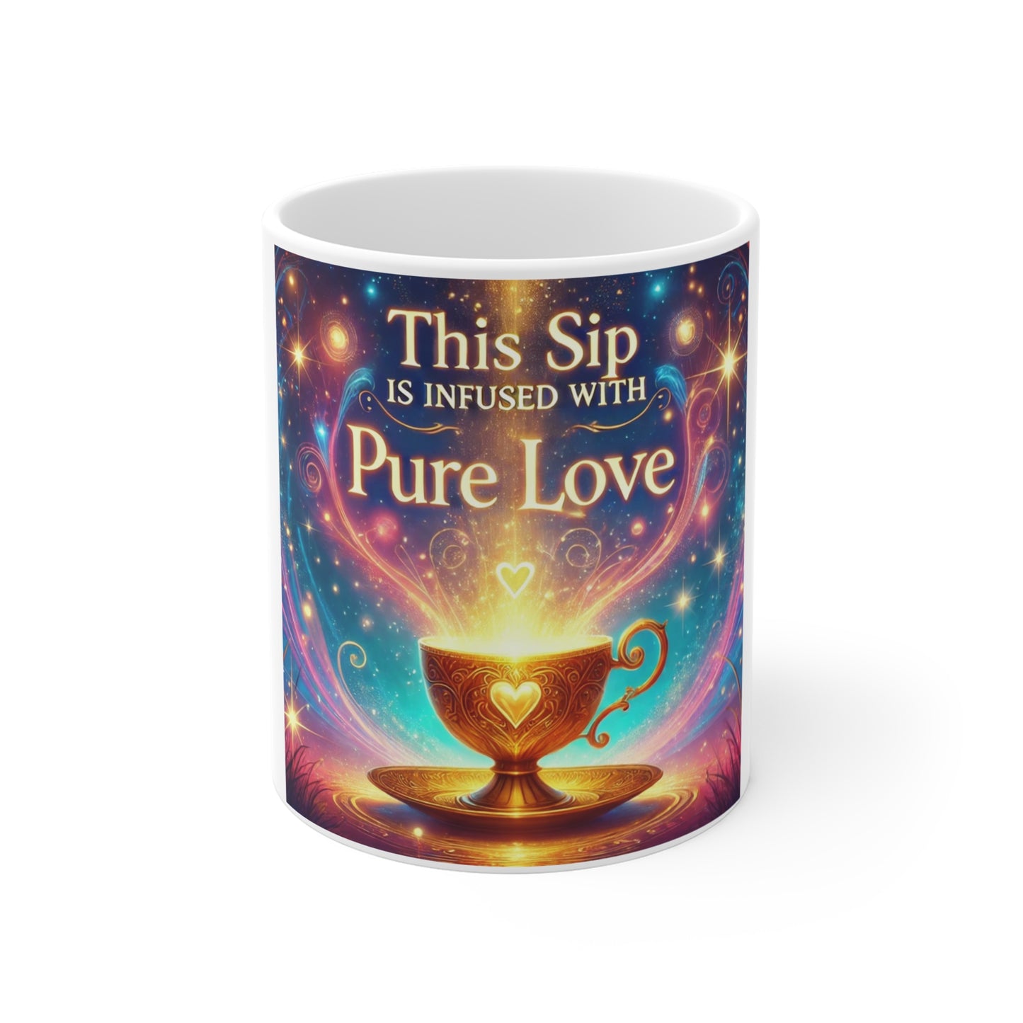 Pure Love Infused Mug - 11oz Spiritual Coffee Cup for Mindfulness & Inspiration