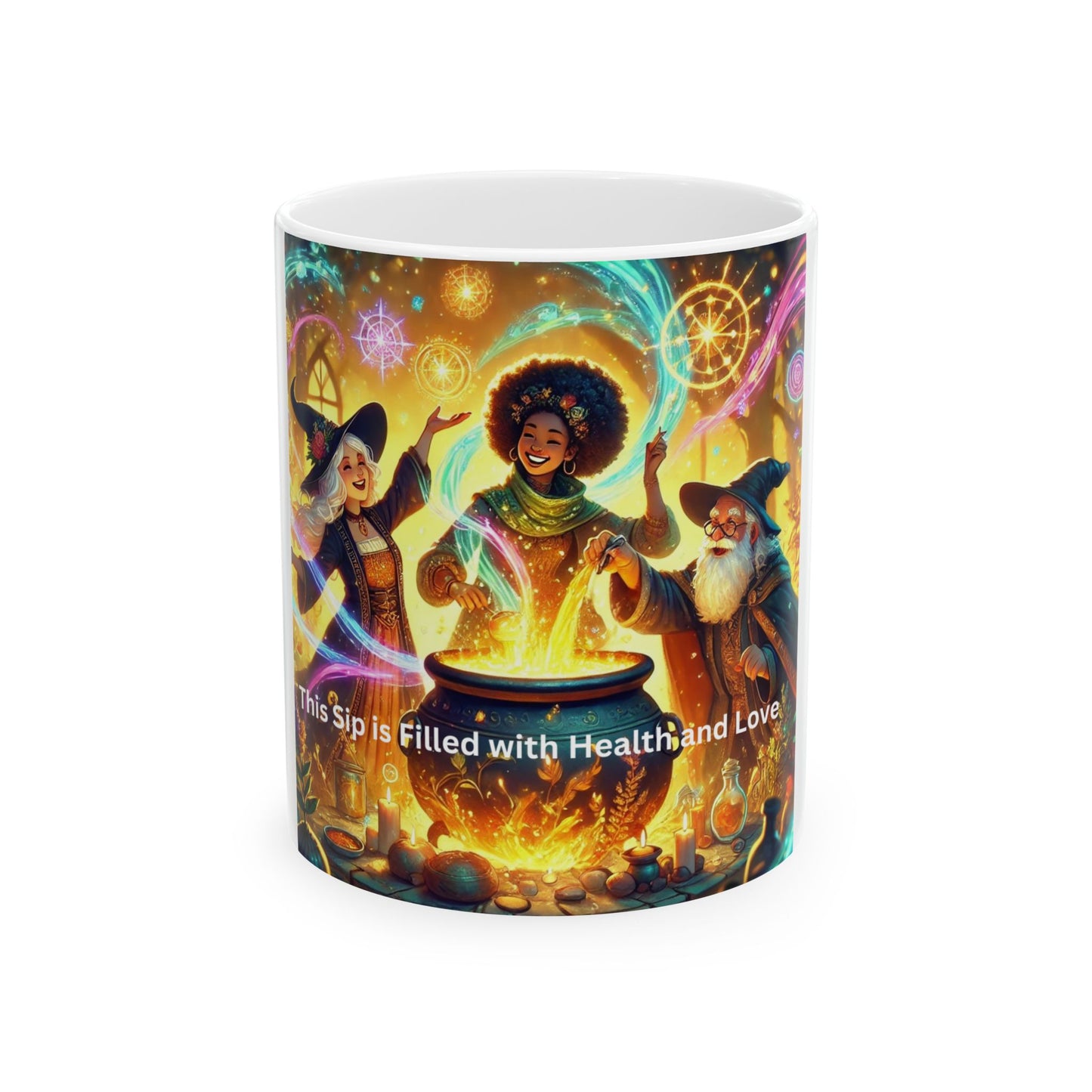 Magical Ceramic Mug - "This Sip is Filled with Health and Love" - Perfect for Cozy Moments