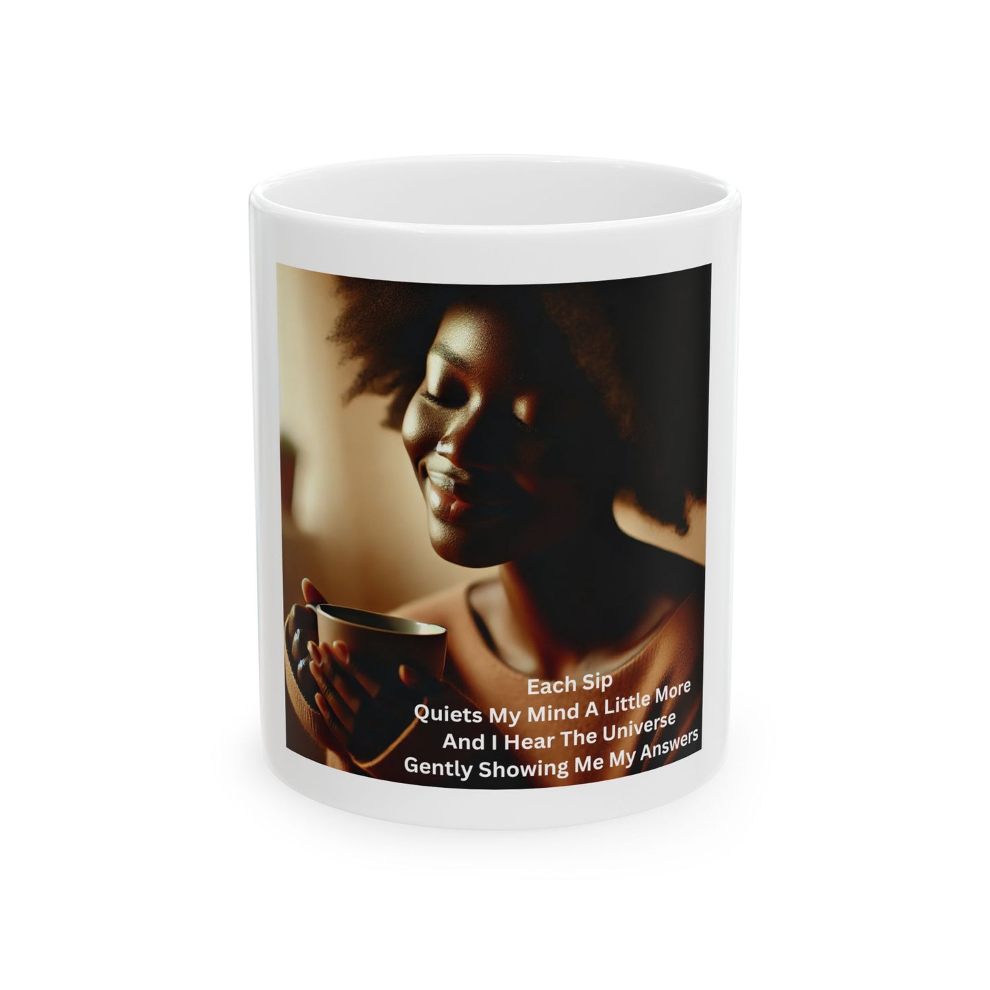 Inspirational Ceramic Mug - Each Sip Quiets the Mind