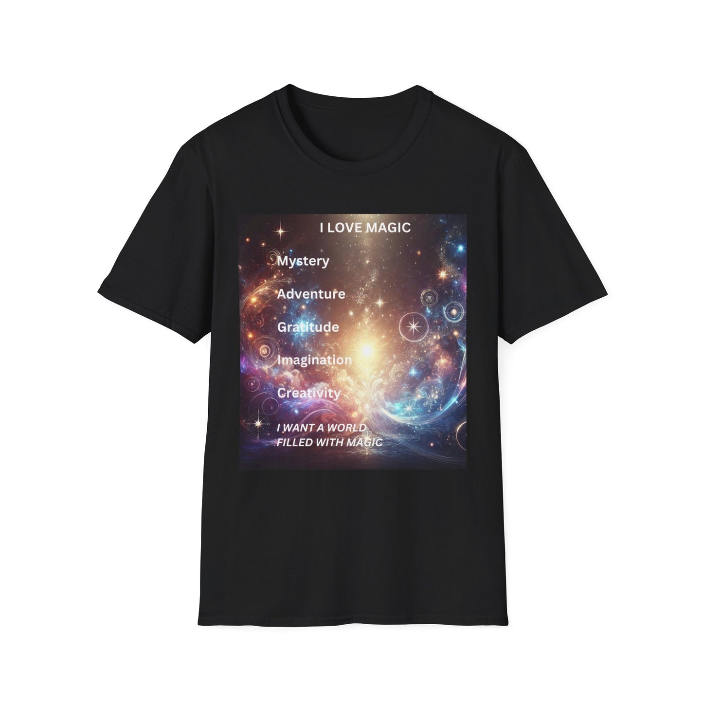 I Love Magic Adventure Unisex Softstyle T-Shirt | Cosmic Vibe Tee for Creativity & Imagination