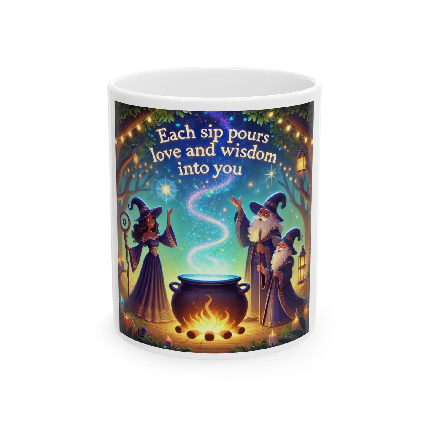 Magical Wisdom Ceramic Mug - "Each Sip Pours Love and Wisdom Into You" - Perfect for Gift Giving and Cozy Moments