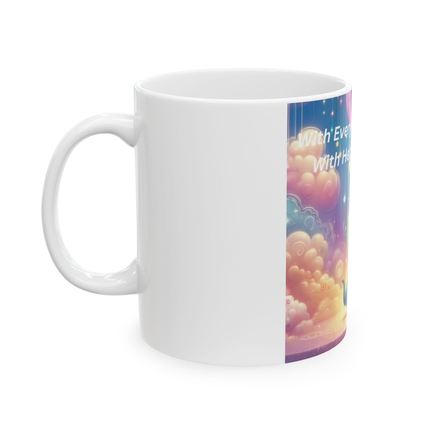 Whimsical Healing Ceramic Mug - "With Every Sip, I Am Filled With Healing and Love"